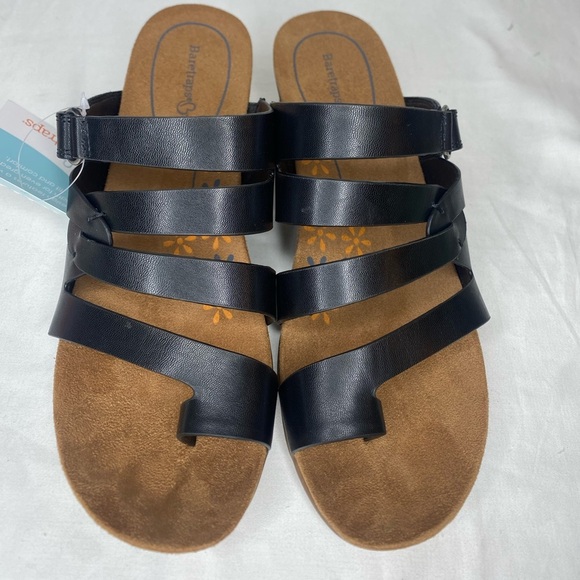 Women Baretraps Theanna Black Wedge Wide Width 11 Sandal - Picture 7 of 10